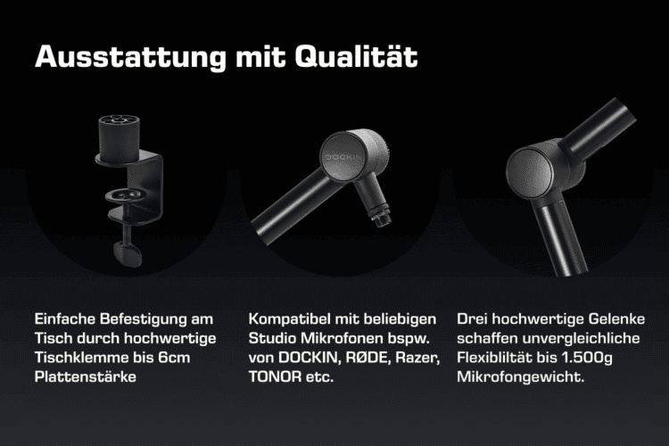 DOCKIN® Premium Mikrofonarm - B-Ware