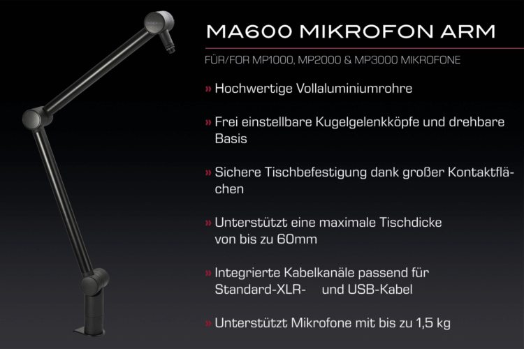 DOCKIN® Premium Mikrofonarm - B-Ware